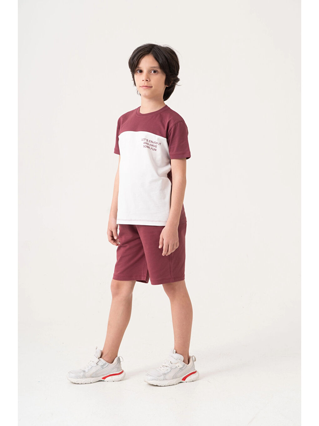 Bordo Lets Enjoy Baskılı Erkek Çocuk Takım 50602-4