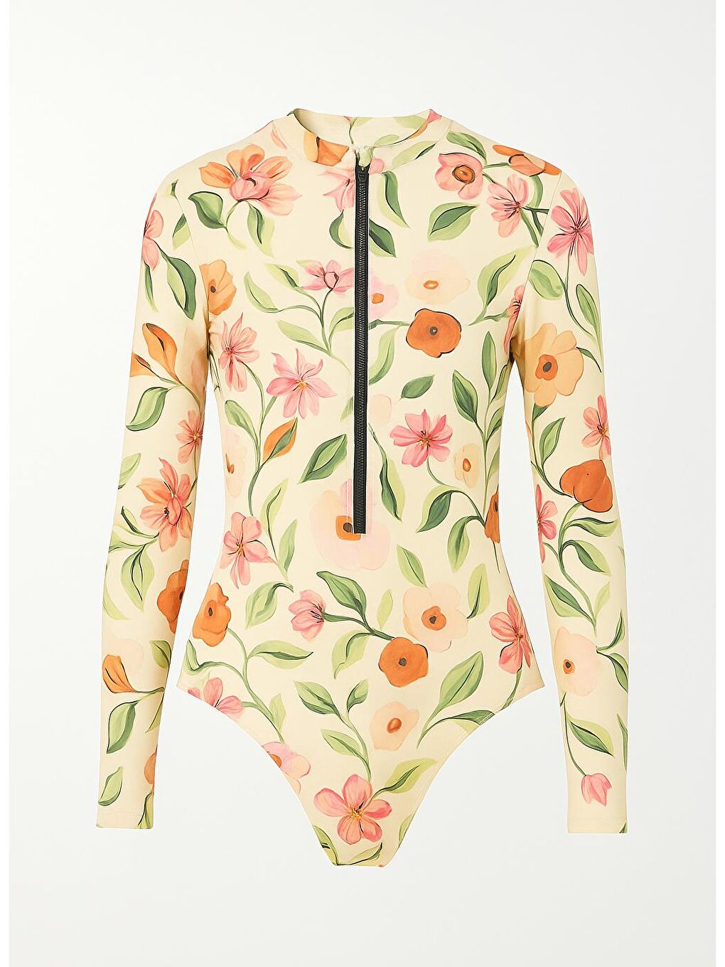 Sarı Fermuarlı Surf Mayo Pure Floral