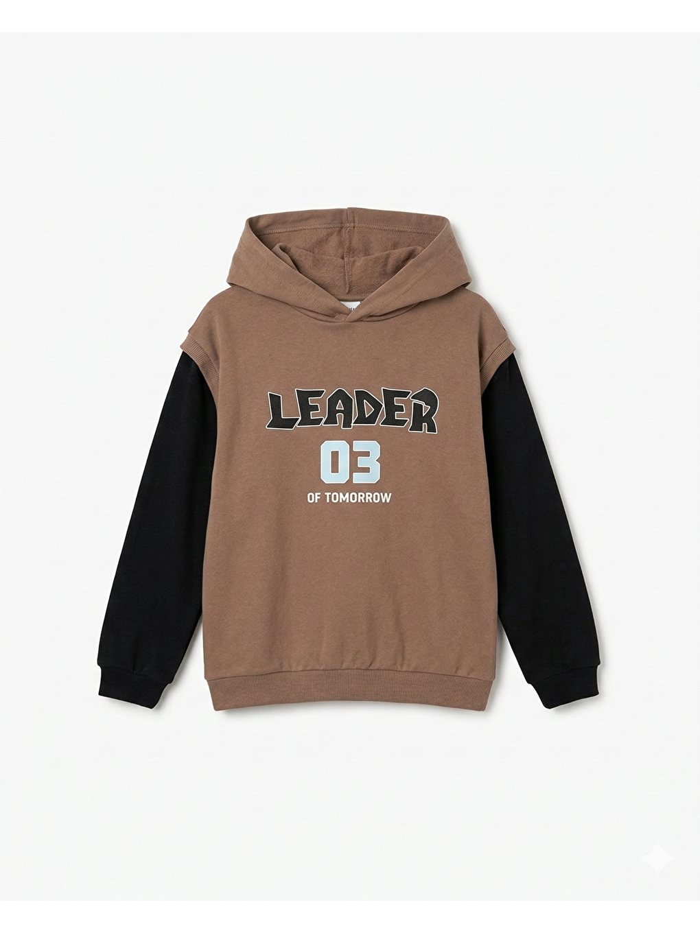 Kahverengi Erkek Çocuk İki İplik Kumaş Eşofman Takımı-1