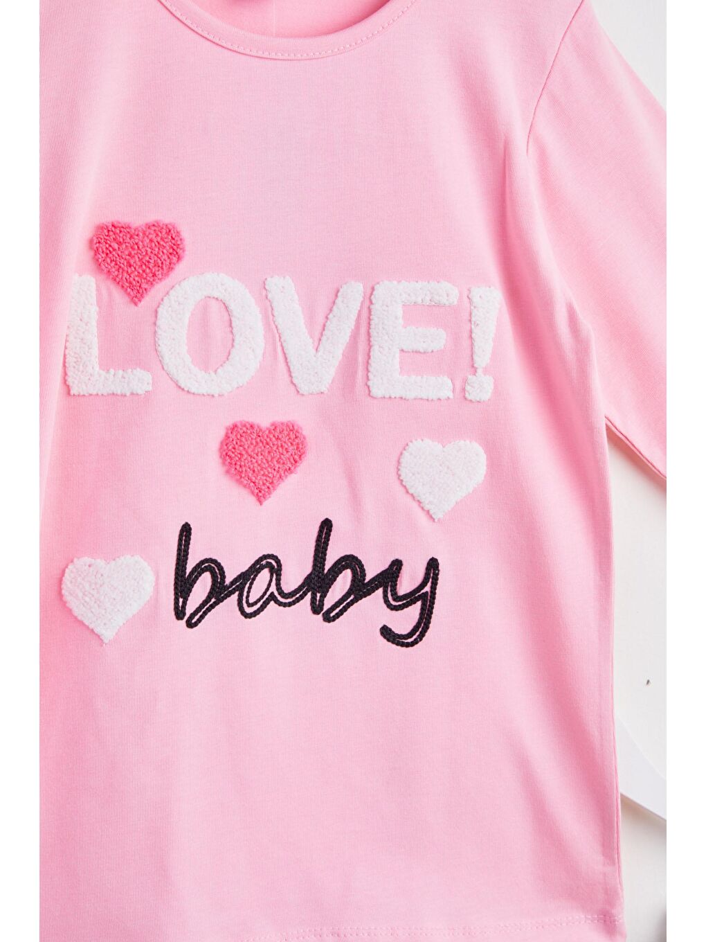 Kız Çocuk Pembe Nakışlı Takımı - 24250-1