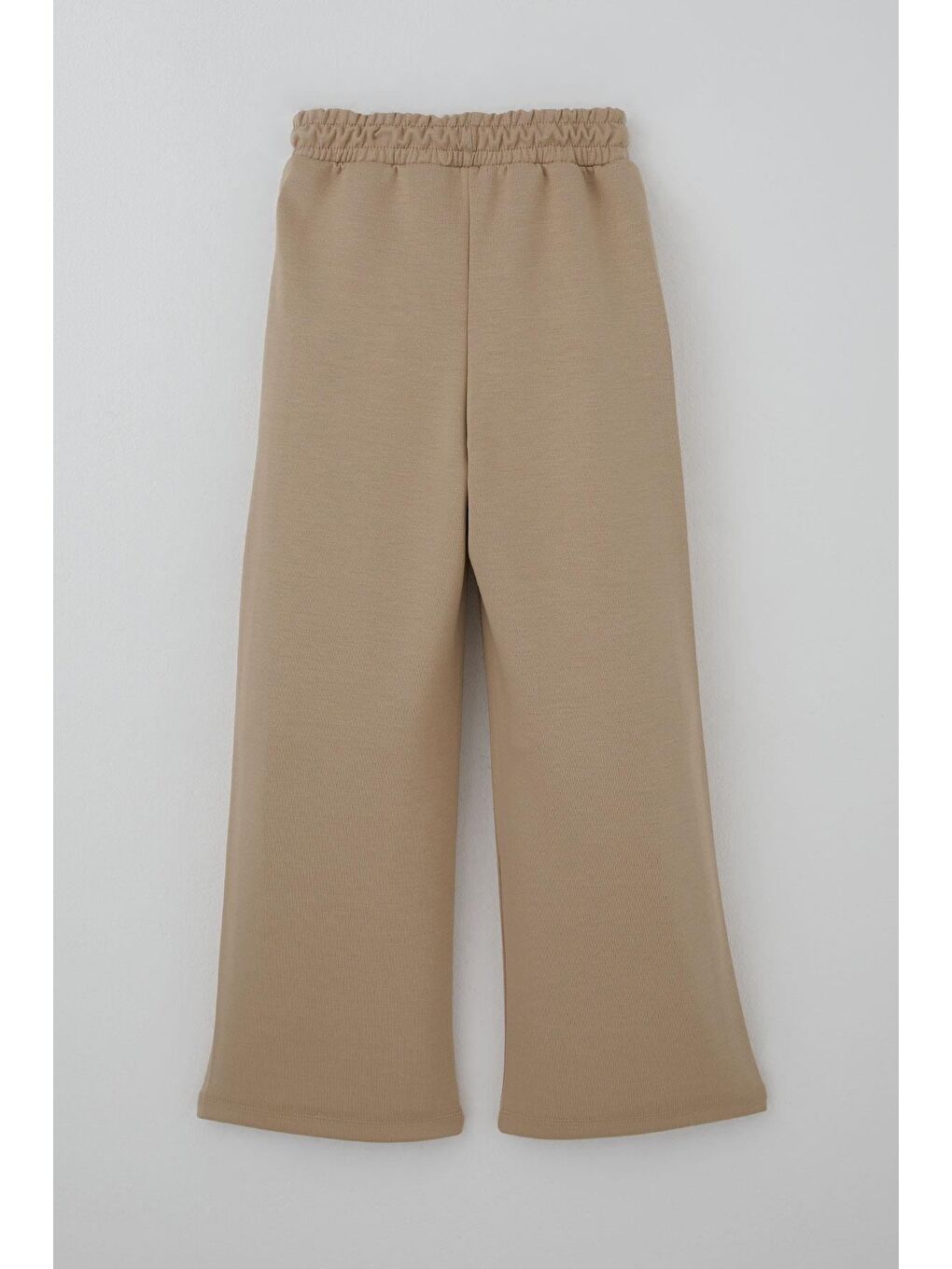 Kız Çocuk Pantolon Taş Baskılı Fiyonk Bağcık Aksesuarlı Bej (8-14 Yaş)-1