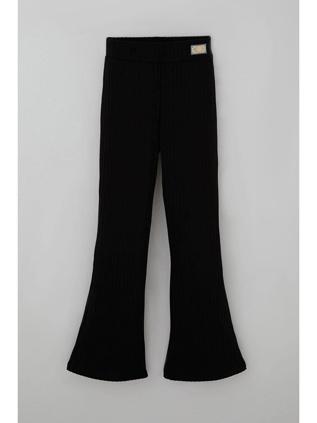 Kız Çocuk Tayt İspanyol Paça Arma Aksesuarlı Siyah (8-14 Yaş)