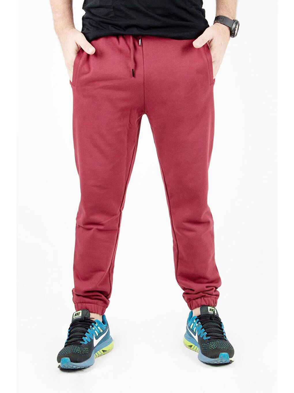 Bordo Erkek İki İplik Cepli Jogger Eşofman Altı, Pijama Tek Alt