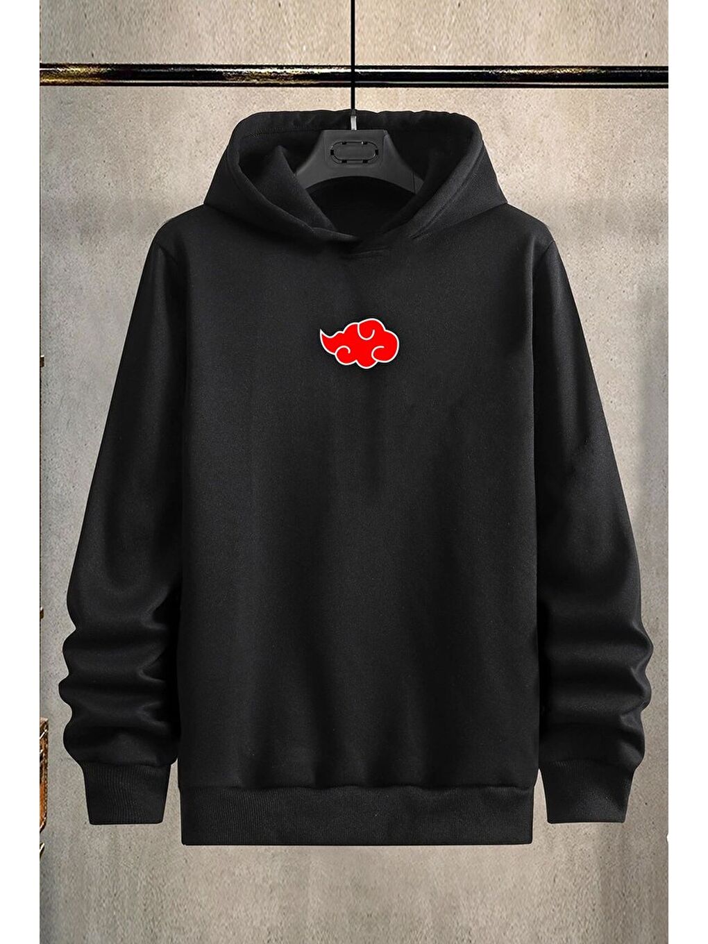 uyguntarz Siyah Unisex Ninja Akatsuki Sırt Baskılı Sweatshirt - 2