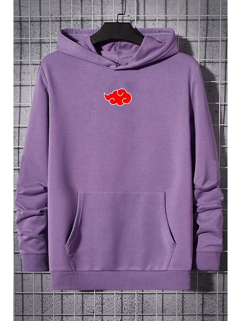 uyguntarz Lila Unisex Ninja Akatsuki Sırt Baskılı Sweatshirt