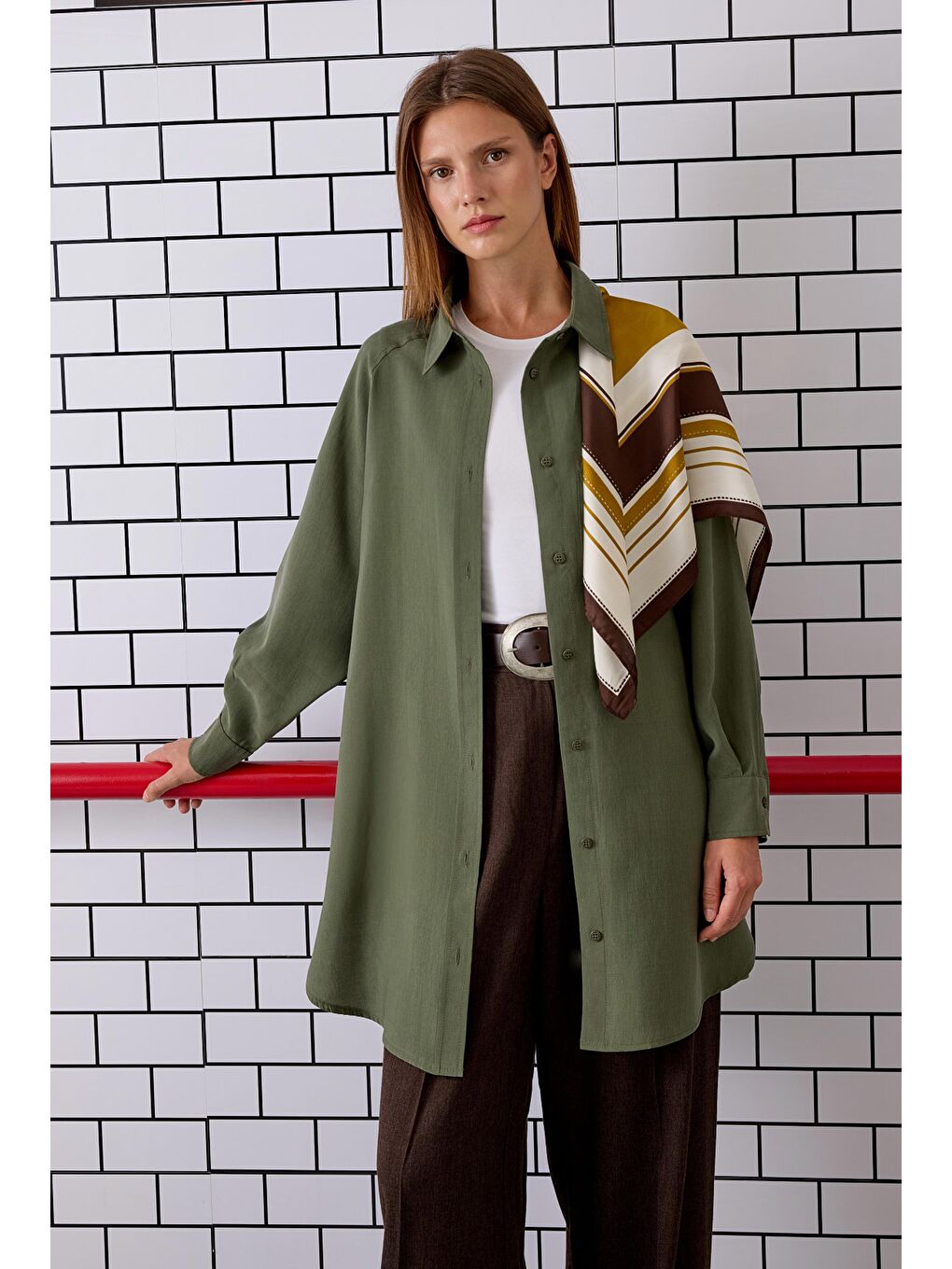 Reglan Kol Basic Gömlek Orman Yeşili-1