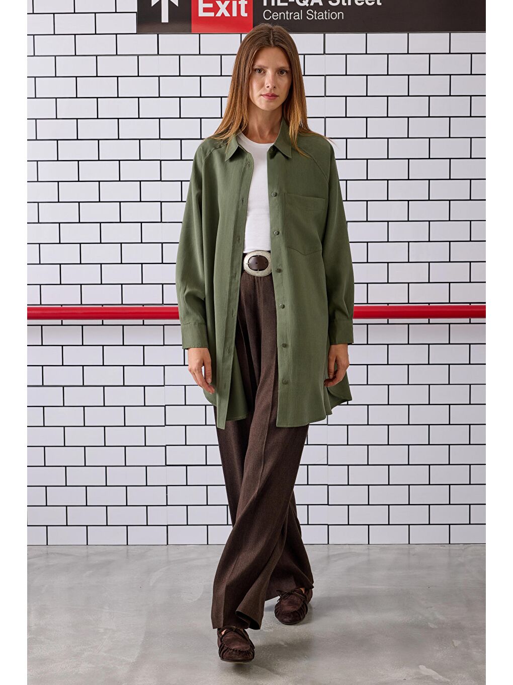 Reglan Kol Basic Gömlek Orman Yeşili-2