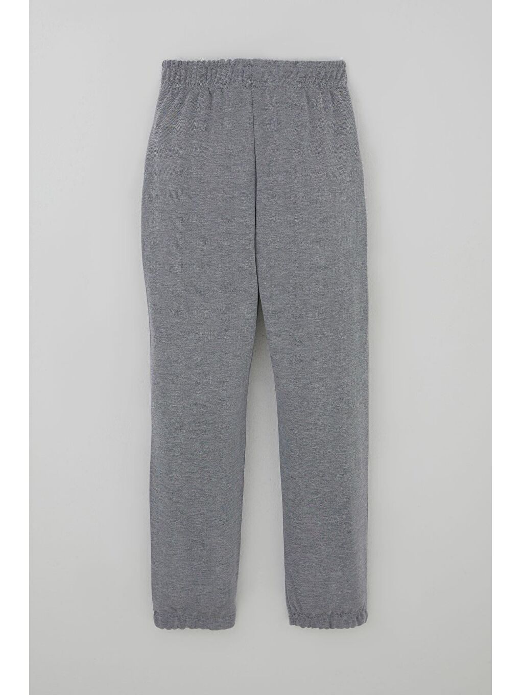 Erkek Çocuk Eşofman Altı Arma Detaylı Beli Paçası Lastikli Gri Melanj (5-9 Yaş)-1