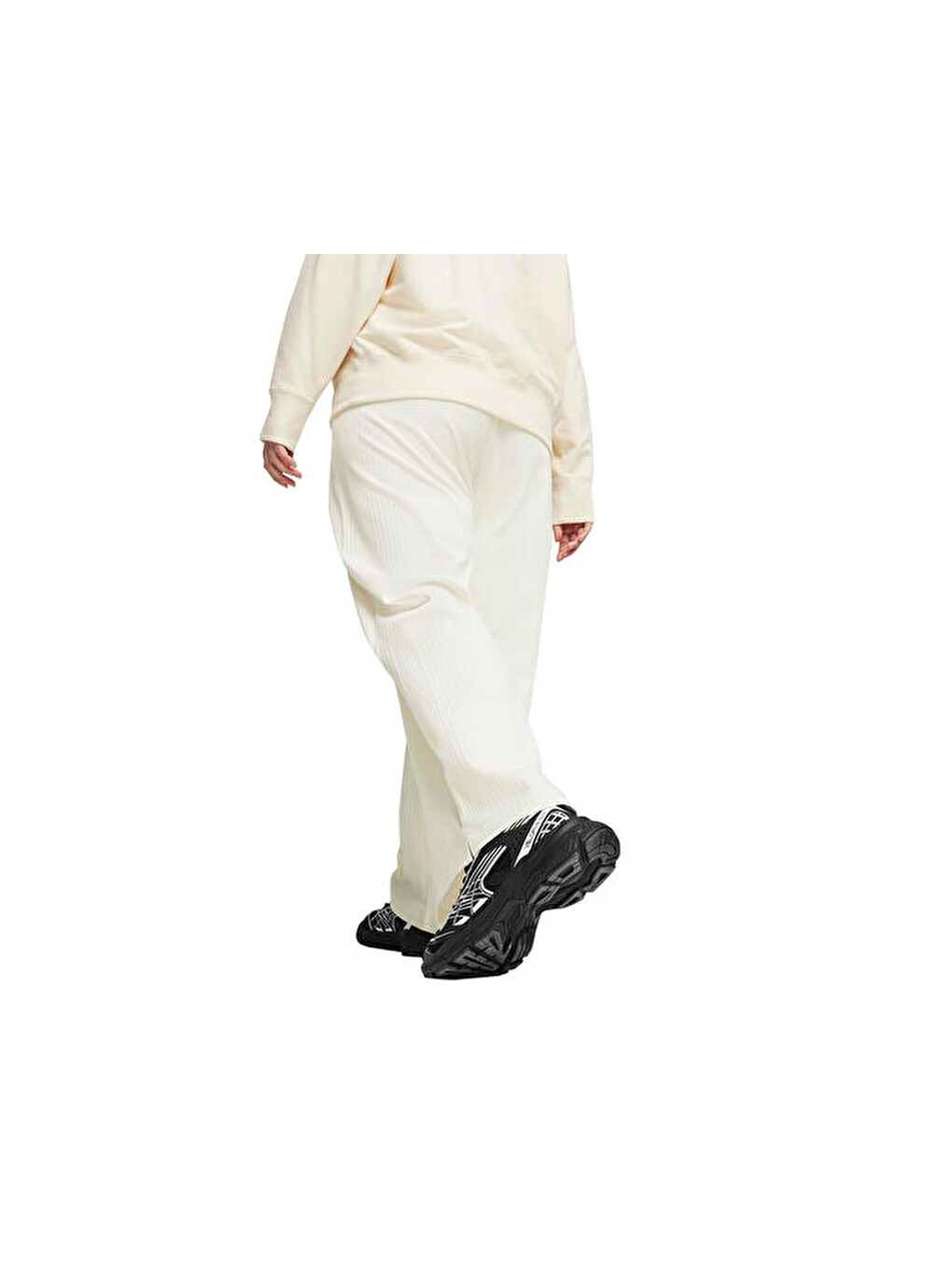 Ekru Classics Ribbed Relaxed Pant Kadın Günlük Eşofman Altı 62426866 Krem-1
