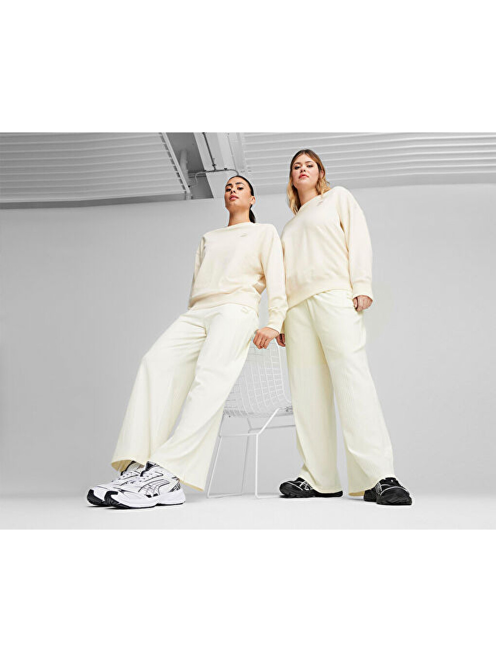 Ekru Classics Ribbed Relaxed Pant Kadın Günlük Eşofman Altı 62426866 Krem-2