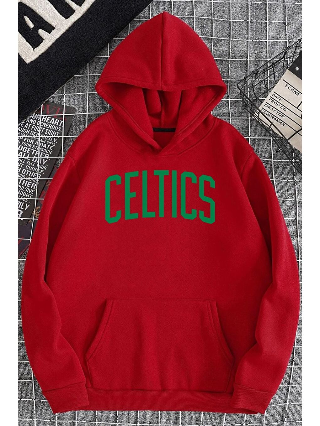 uyguntarz Kırmızı Unisex Celtics Baskılı Sweatshirt