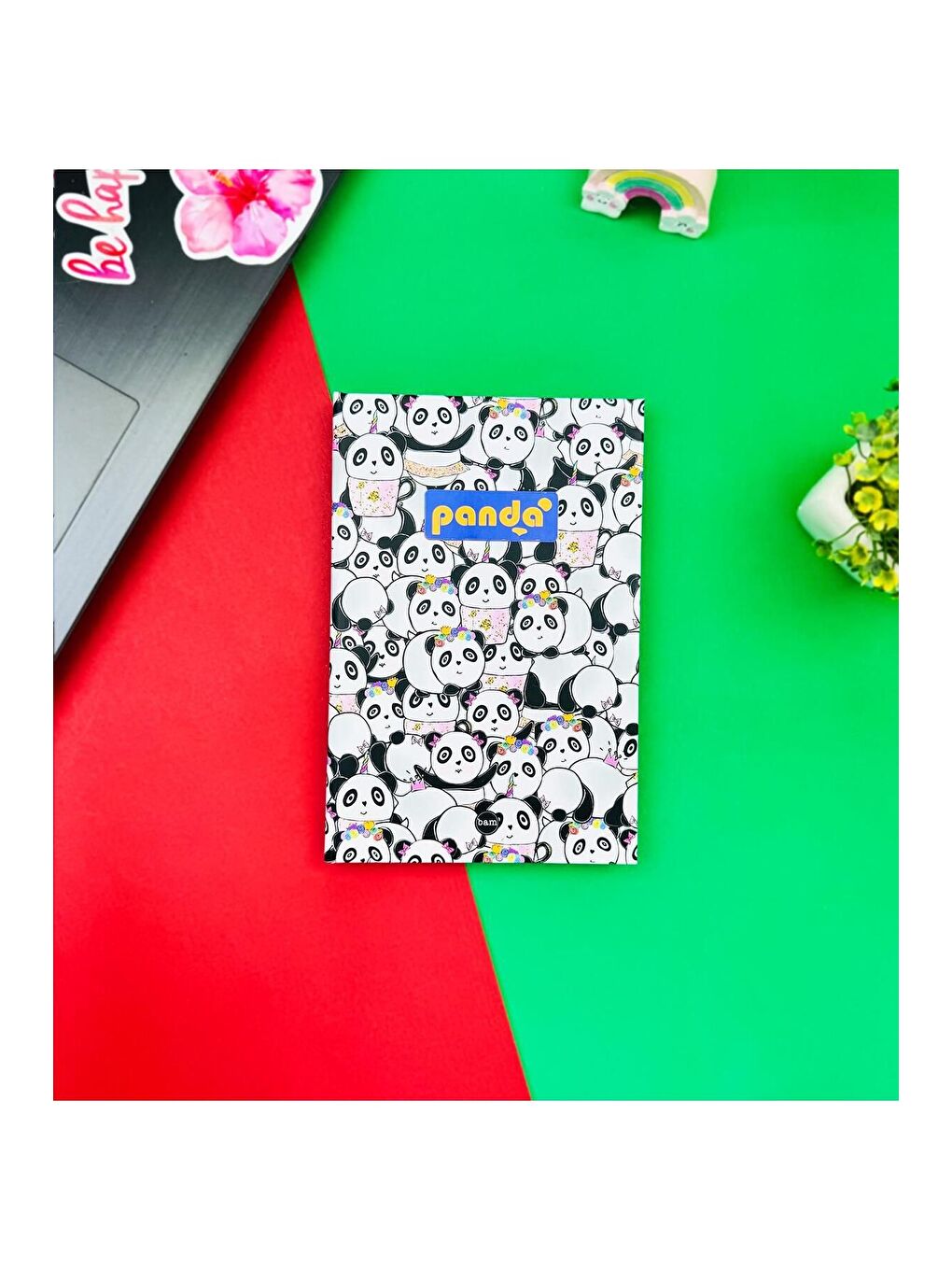 BAM HEDİYELİK EŞYA Panda Pattern Tasarımlı Lastikli Defter