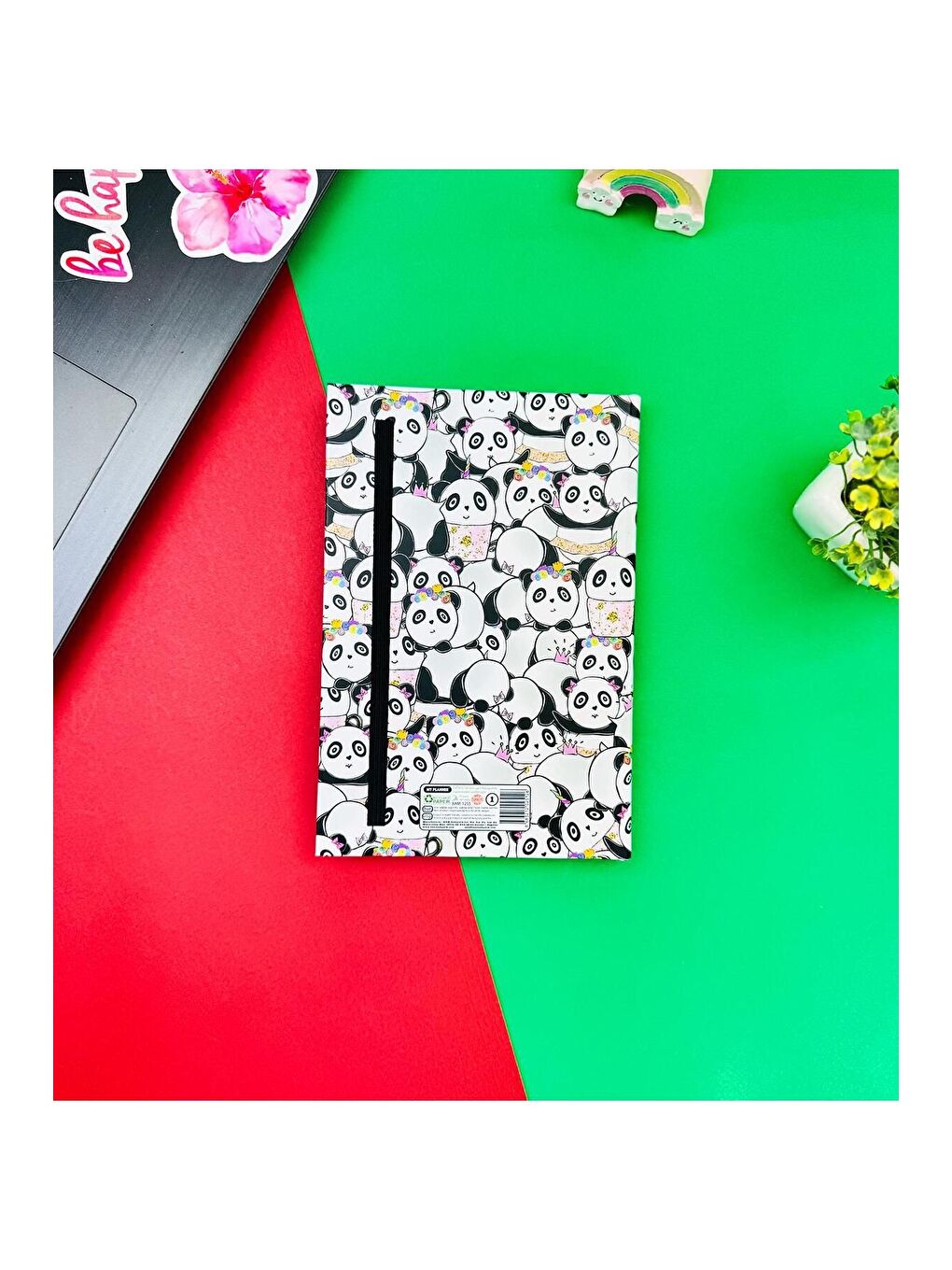 BAM HEDİYELİK EŞYA Panda Pattern Tasarımlı Lastikli Defter - 3