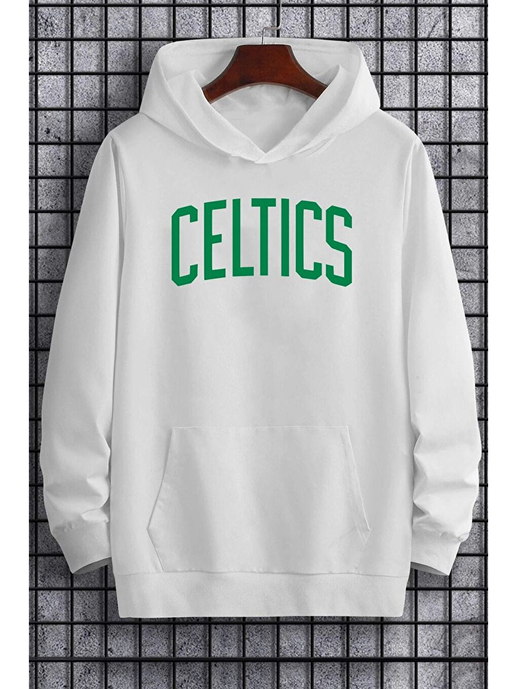 uyguntarz Beyaz Unisex Celtics Baskılı Sweatshirt