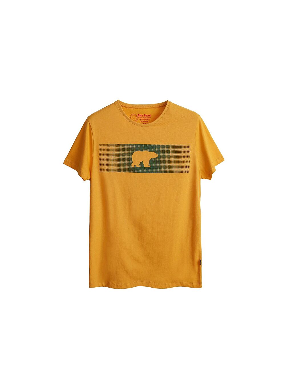 Fancy Erkek Sarı Baskılı Bisiklet Yaka Tişört