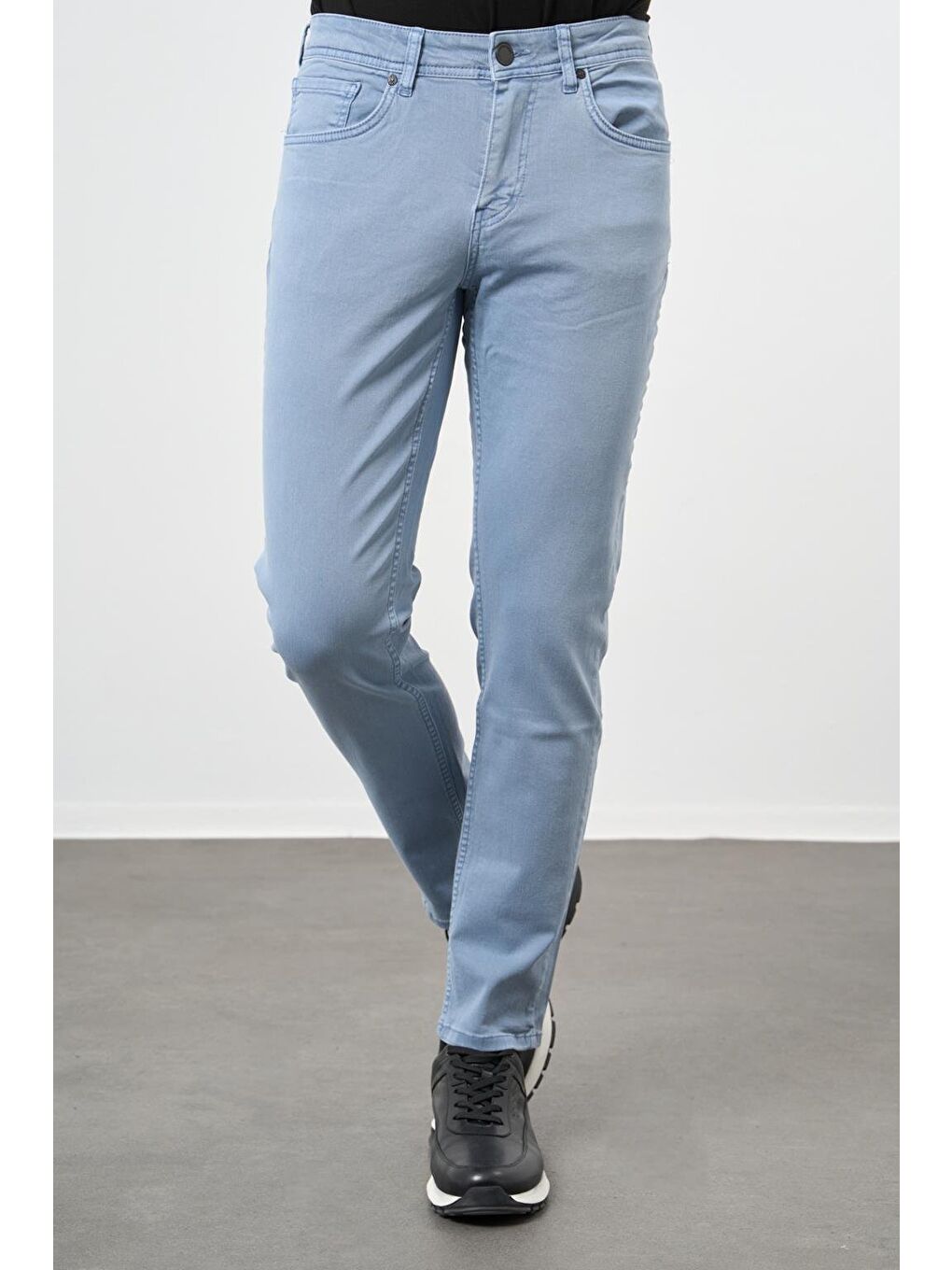 Koyu Turkuaz Pamuklu 5 Cep Casual Slim Fit 5 Cep Pantolon 1003245318-1