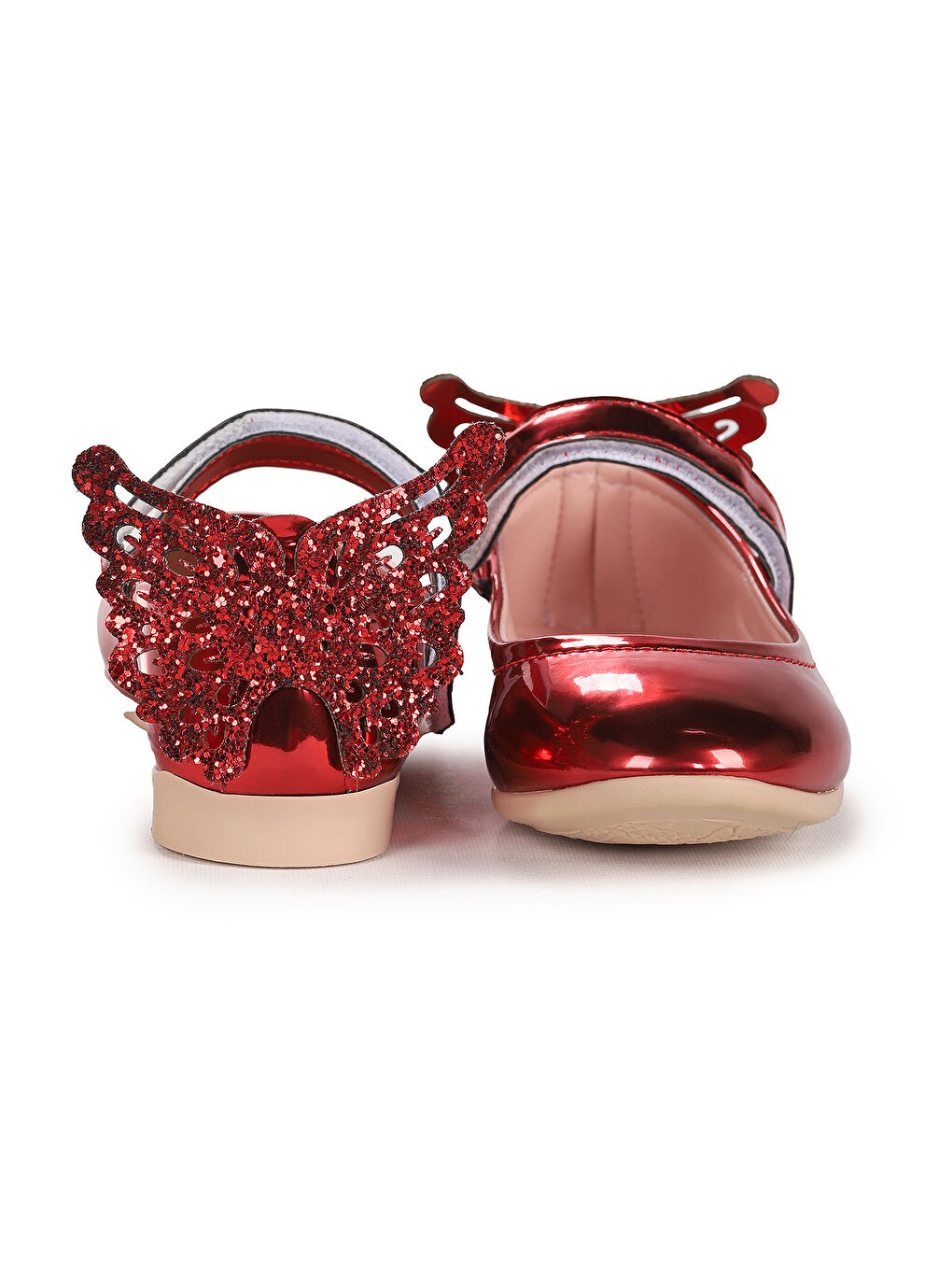 Kırmızı Friga Ayna Kelebek Cırtlı Kız Çocuk Babet Ayakkabı-3