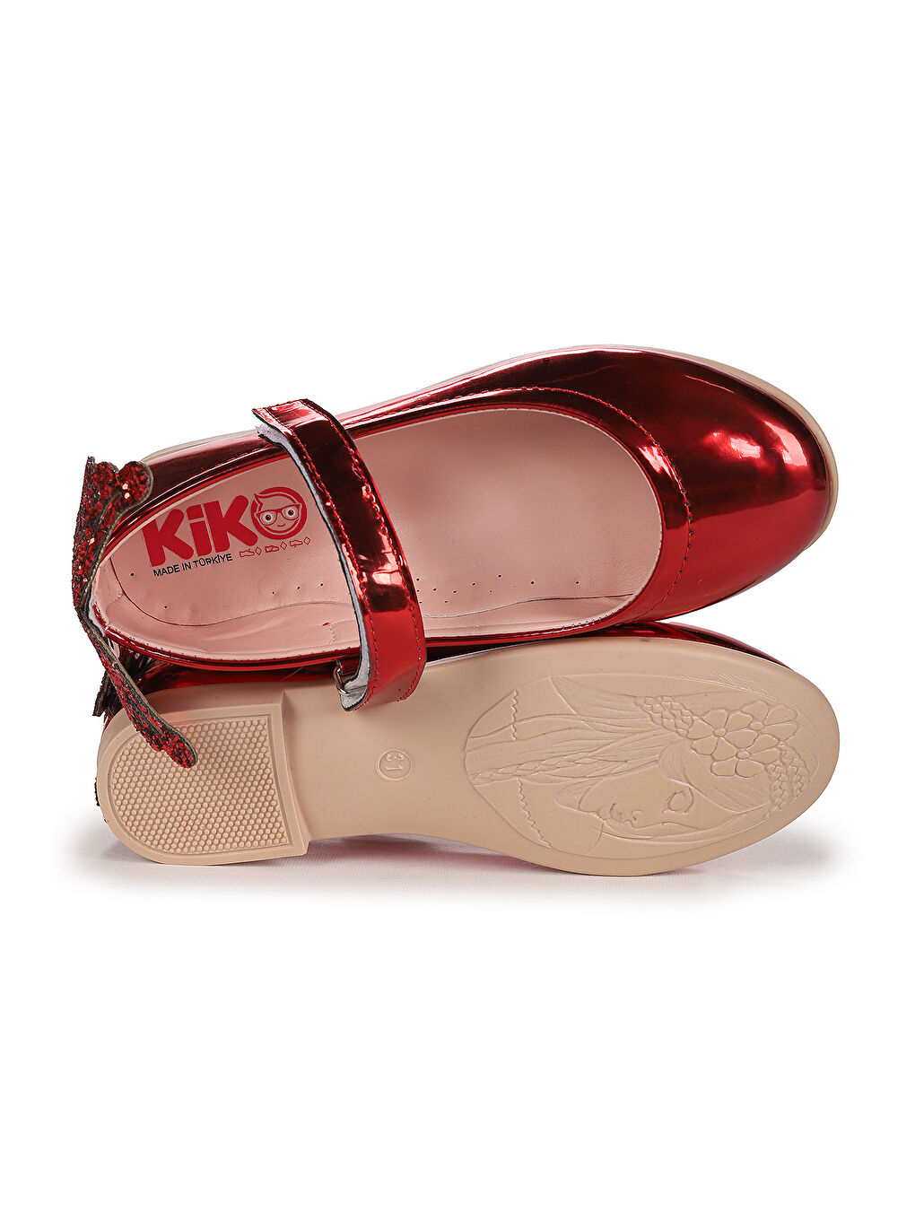 Kırmızı Friga Ayna Kelebek Cırtlı Kız Çocuk Babet Ayakkabı-4