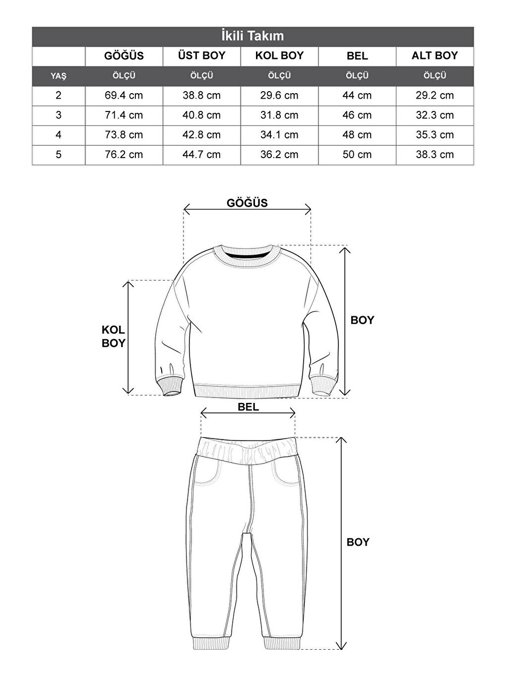 Bej Bisiklet Yaka Armalı Kol ve Paça Lastikli Erkek Çocuk Takım-3