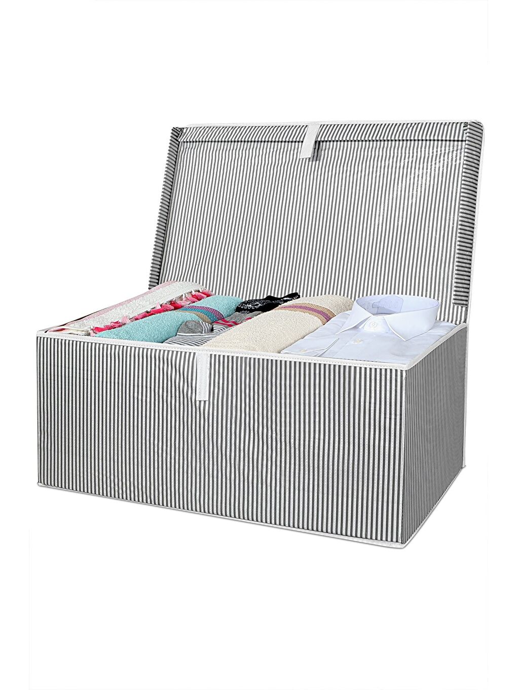 Gri 5'li Kapaklı Hurç Saklama Kutusu 70x40x30 cm-1