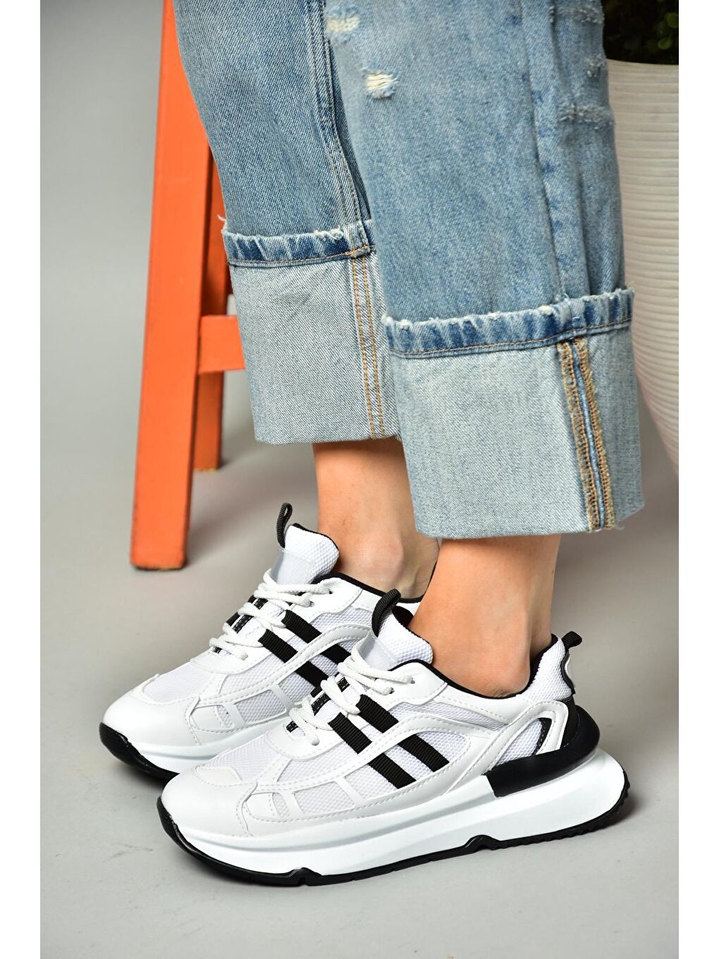 S9730176 Siyah-Beyaz Kadın Spor-3