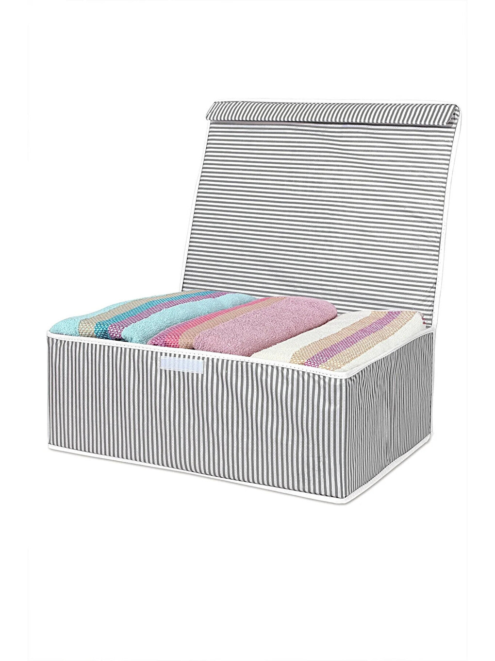 Gri 4 Adet Kapaklı Hurç Saklama Kutusu 50x40x19 cm-1