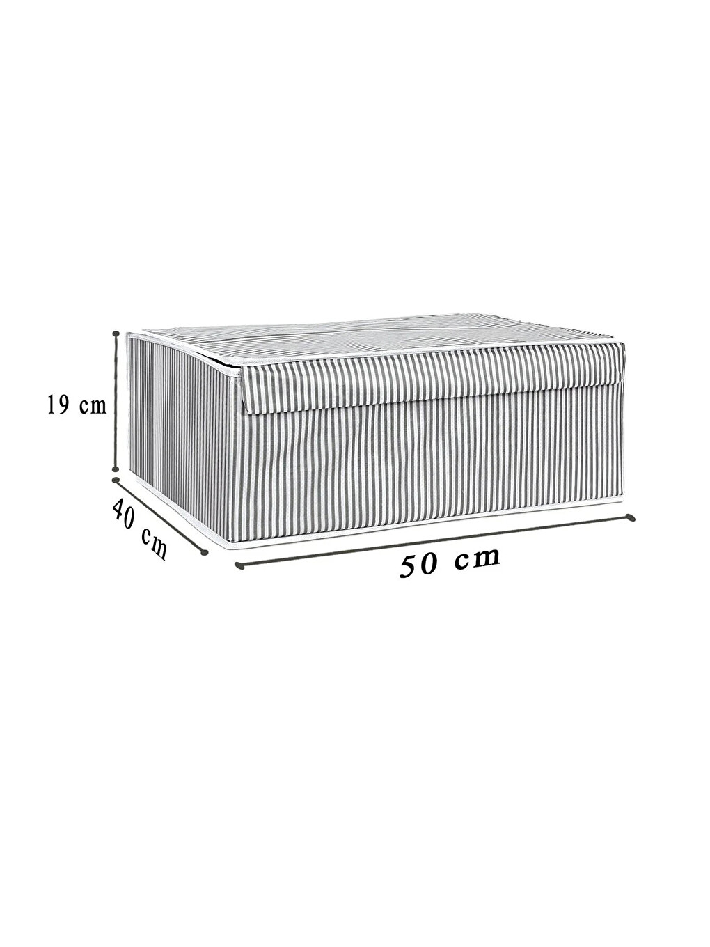 Gri 4 Adet Kapaklı Hurç Saklama Kutusu 50x40x19 cm-3