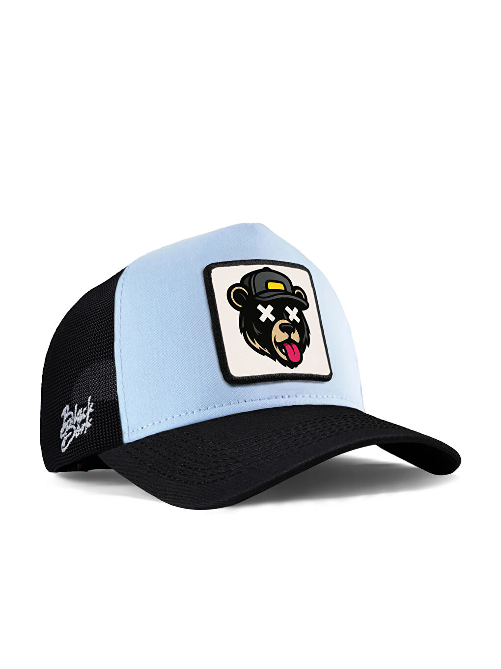 Ayı Logolu Siyah-Buz Mavi Trucker Şapka