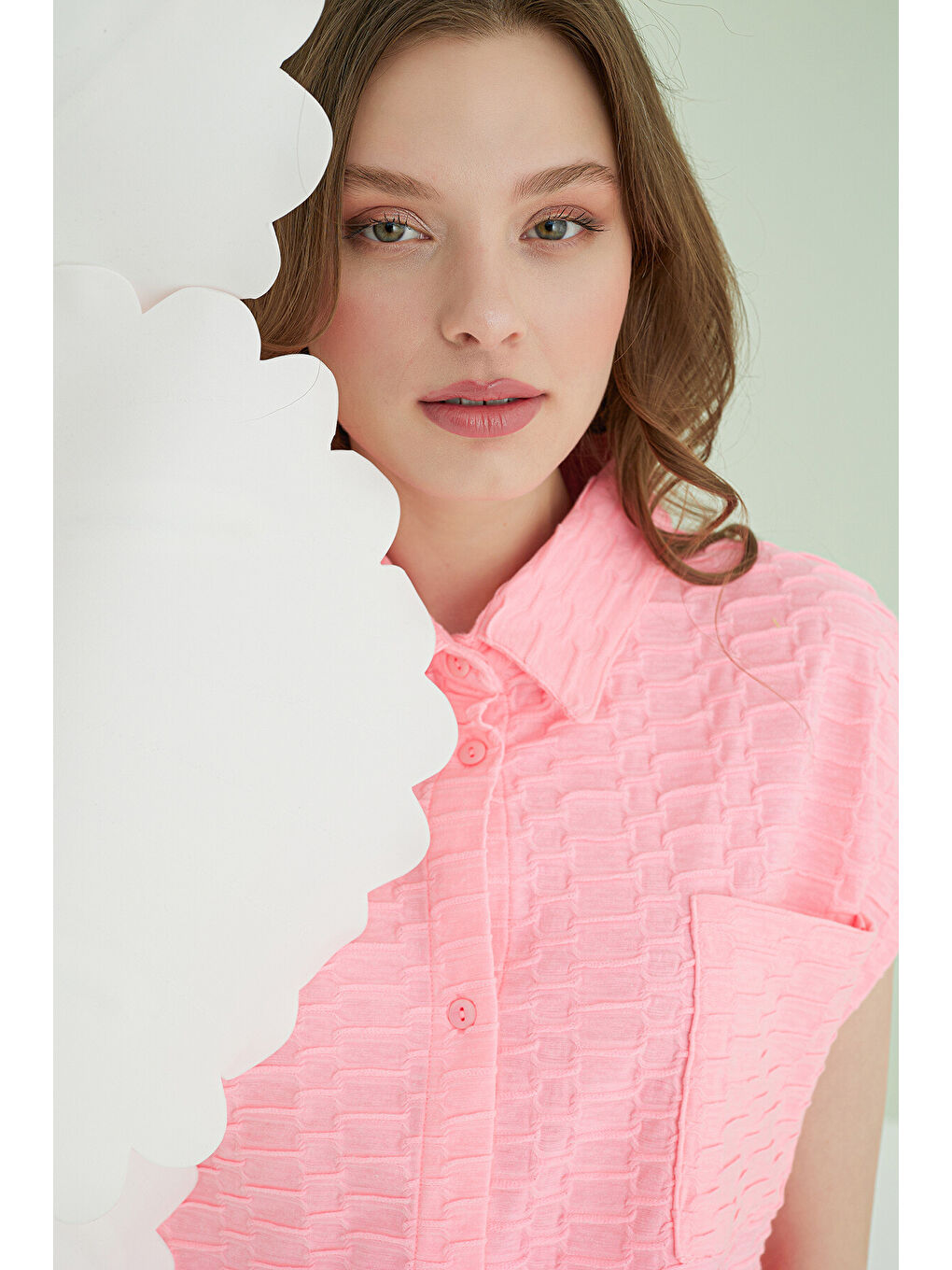 Fuşya Şortlu Önden Düğmeli Pijama Takımı-2