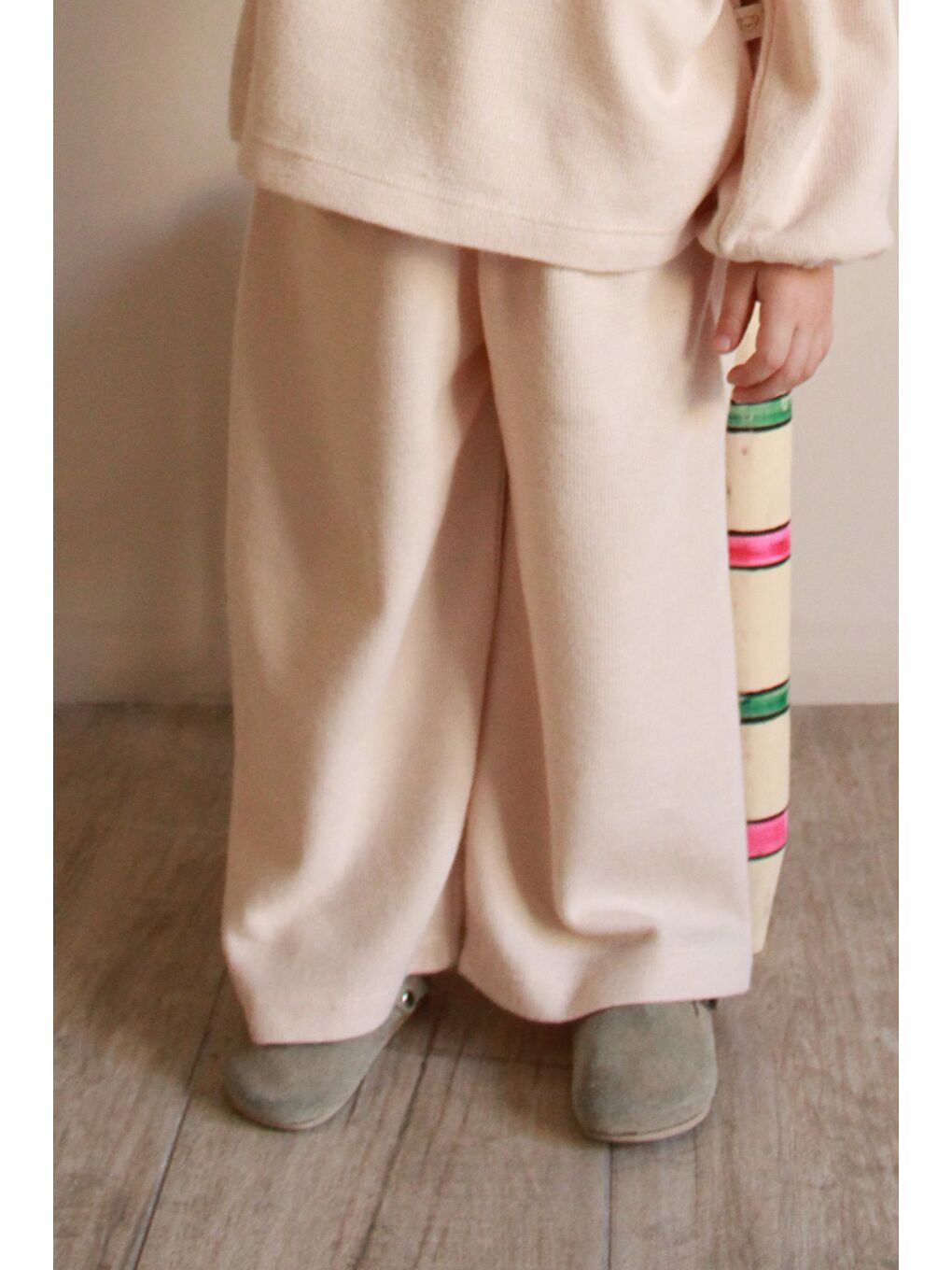 Bej Soft Kız Çocuk Pantolon-1