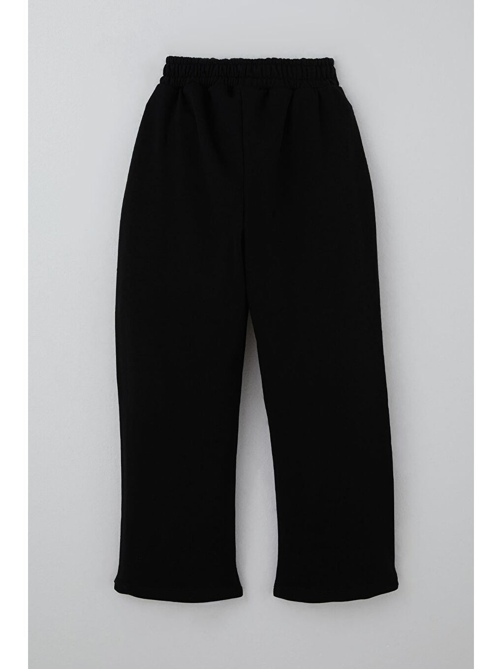 Erkek Çocuk Eşofman Altı Çima Dikiş Detaylı Cep Kısmı Yazı Nakışlı Siyah (8-14 Yaş)-1