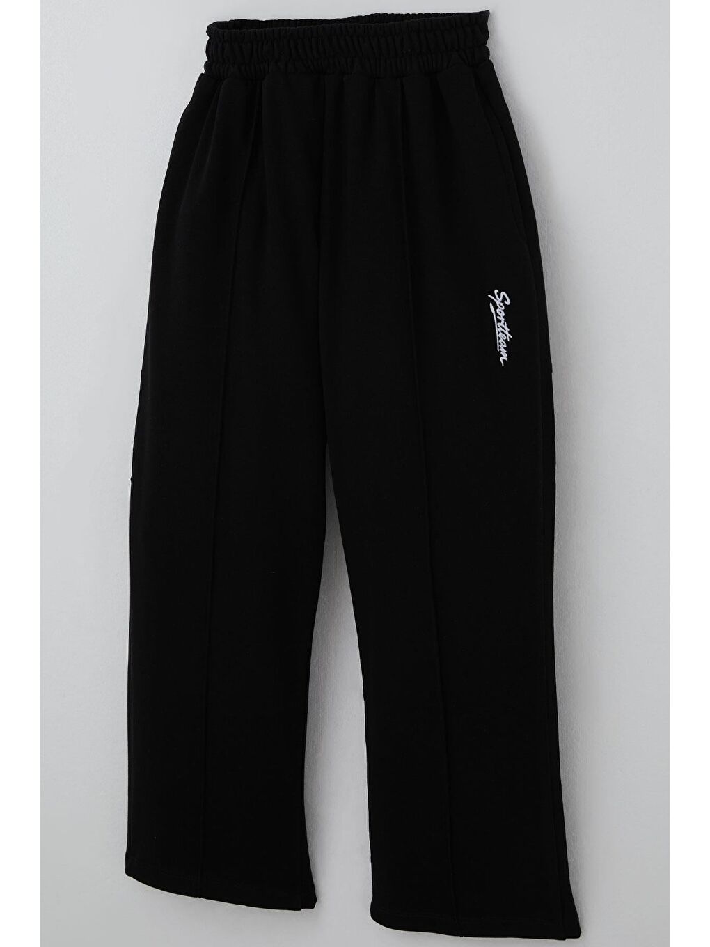 Erkek Çocuk Eşofman Altı Çima Dikiş Detaylı Cep Kısmı Yazı Nakışlı Siyah (8-14 Yaş)-2