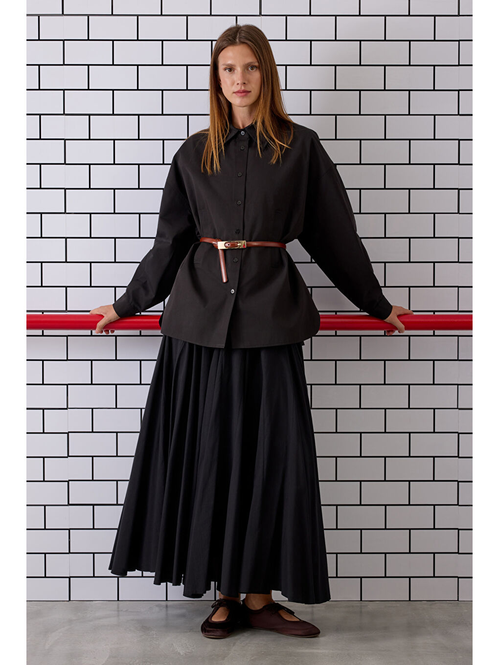 Çift Fleto Cepli Gömlek Siyah-1