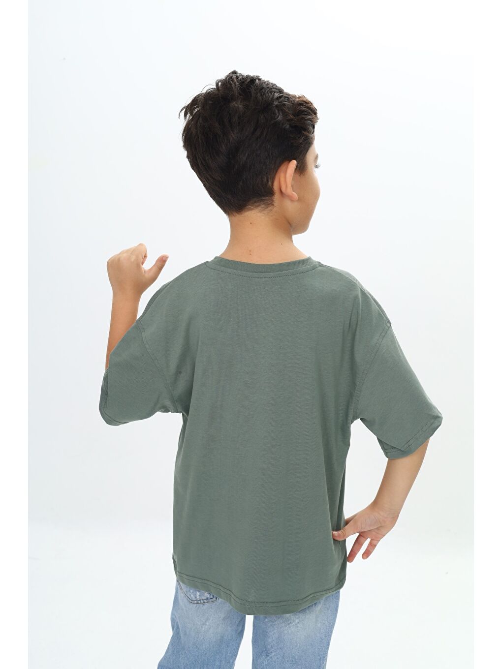 Yeşil Erkek Çocuk Grafiti Baskılı Tişört-2