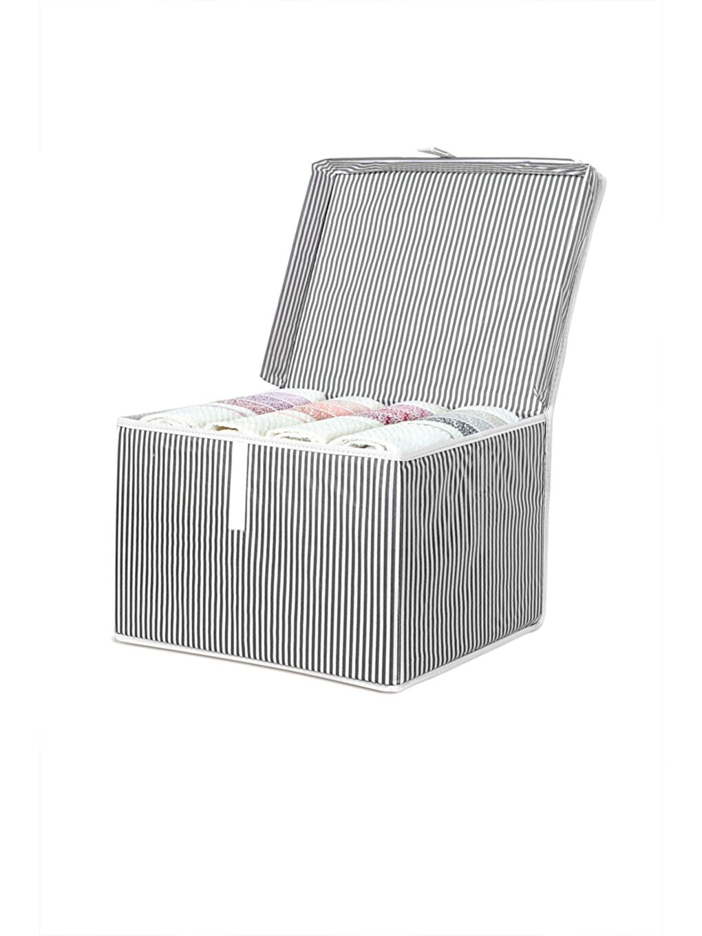 Gri 5 Adet Kapaklı Hurç Saklama Kutusu 40x30x26 cm-1