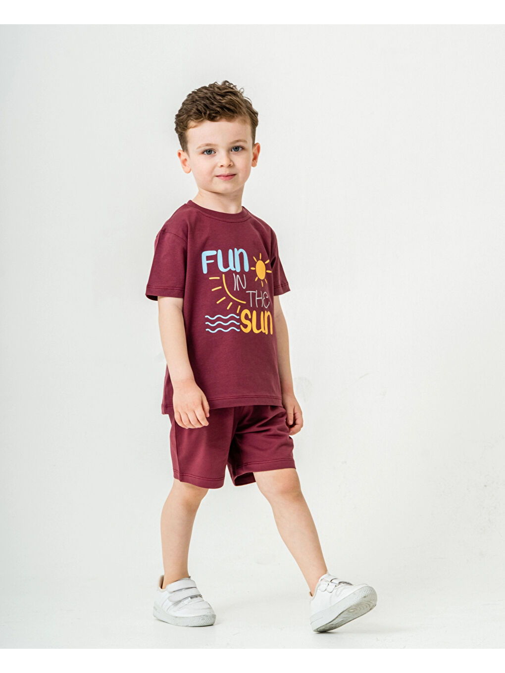 Bordo Fun Sun Baskılı Erkek Çocuk Takım 50307