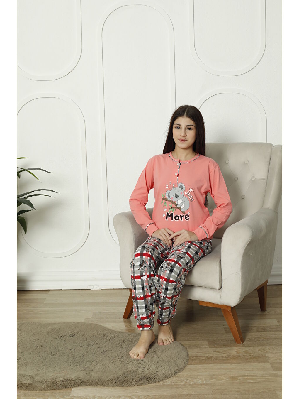 Kapi Kids Pembe Kız Çocuk Koala Baskılı Pijama Takımı Mnx 6081-82 - 1