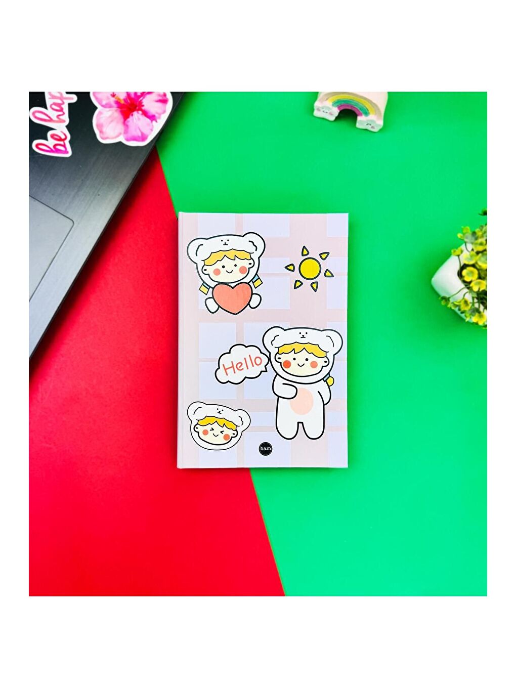 BAM HEDİYELİK EŞYA Karışık Kawaii Girl Tasarımlı Lastikli Defter