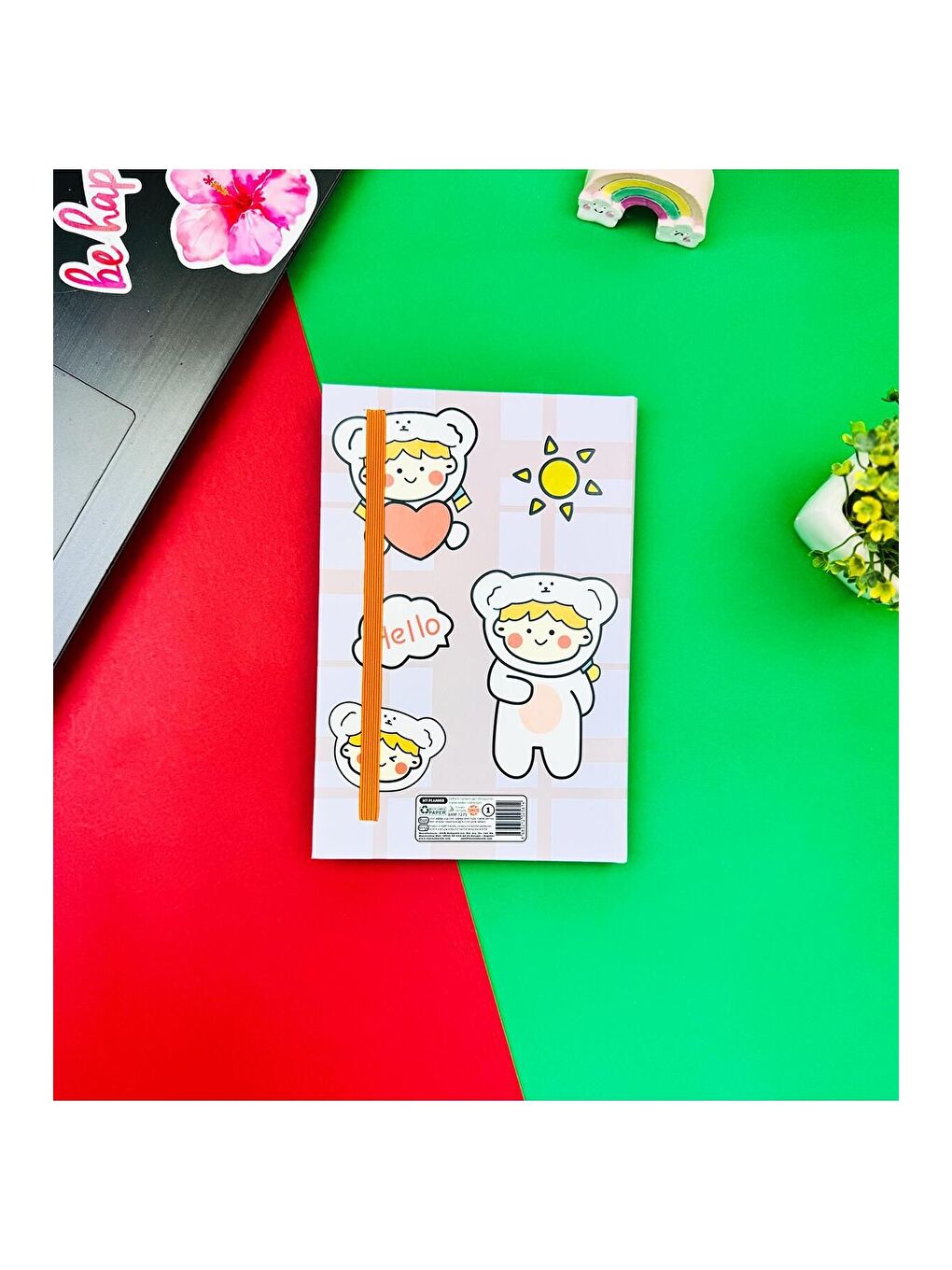 BAM HEDİYELİK EŞYA Karışık Kawaii Girl Tasarımlı Lastikli Defter - 2