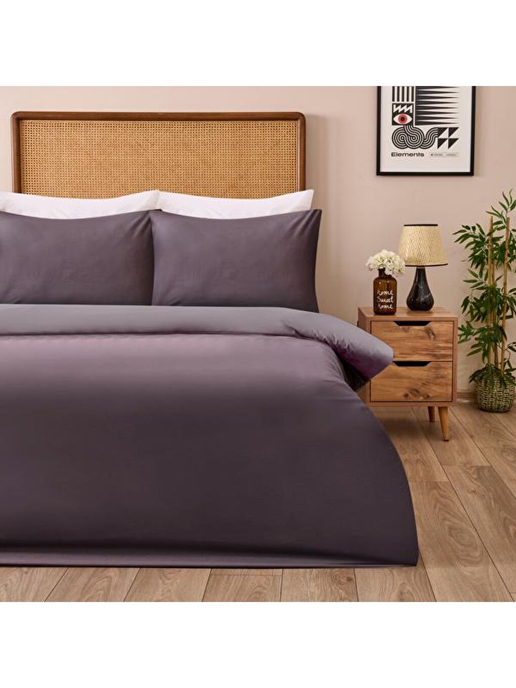 Evidea Soft Çift Renkli Tek Kişilik Nevresim Takımı - Antrasit / Taş - 3