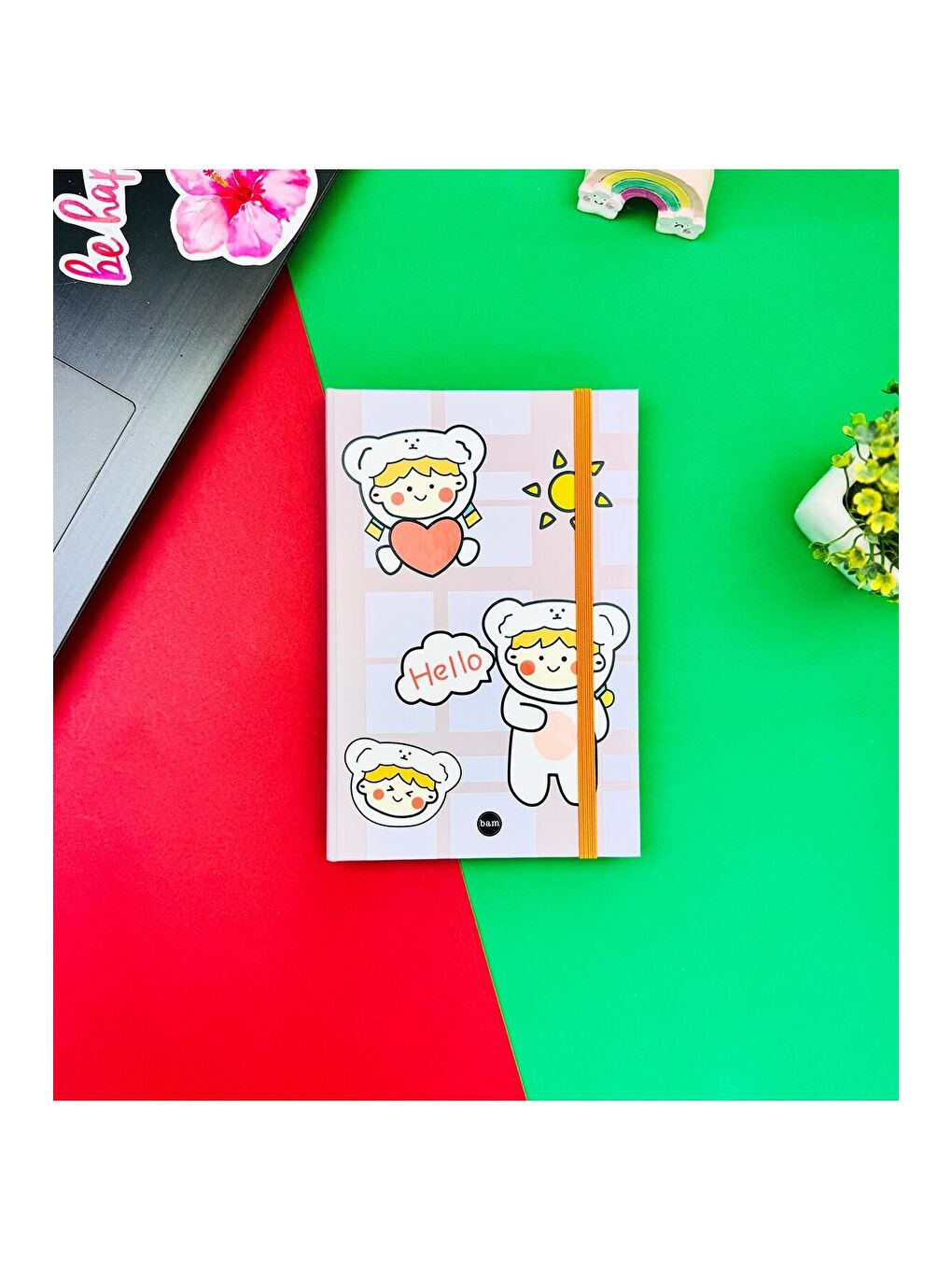 BAM HEDİYELİK EŞYA Karışık Kawaii Girl Tasarımlı Lastikli Defter - 3