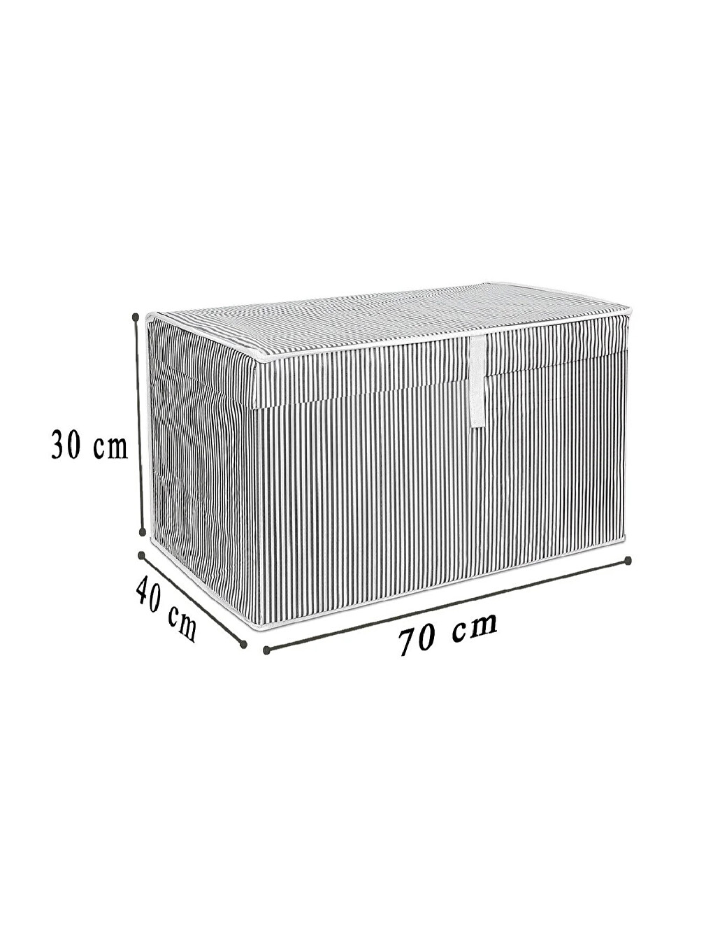 Gri 3 Adet Kapaklı Hurç Saklama Kutusu 70x40x30 cm-3