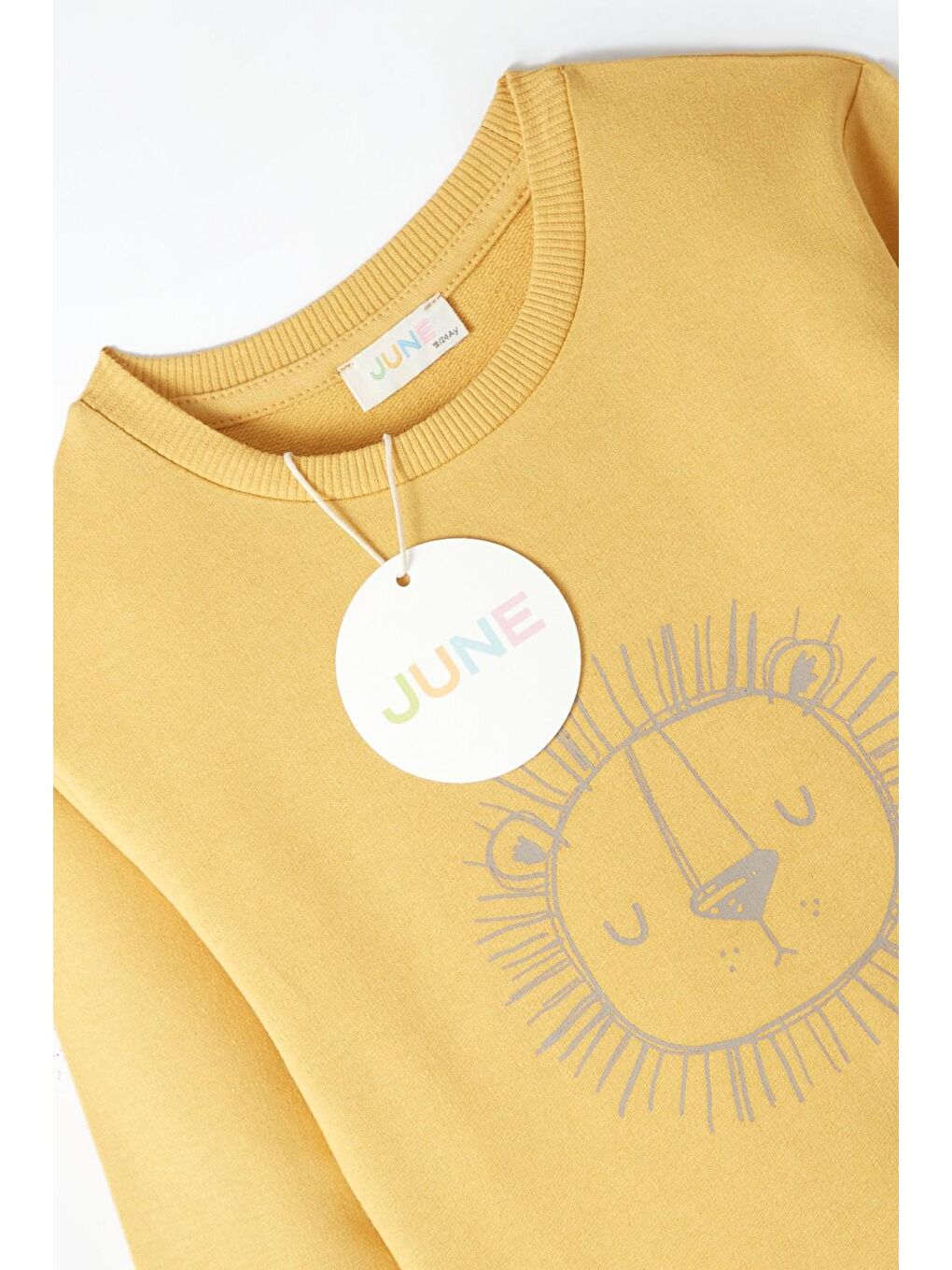 June Hardal Sarı Bebek Lion Sweatshirt - 3