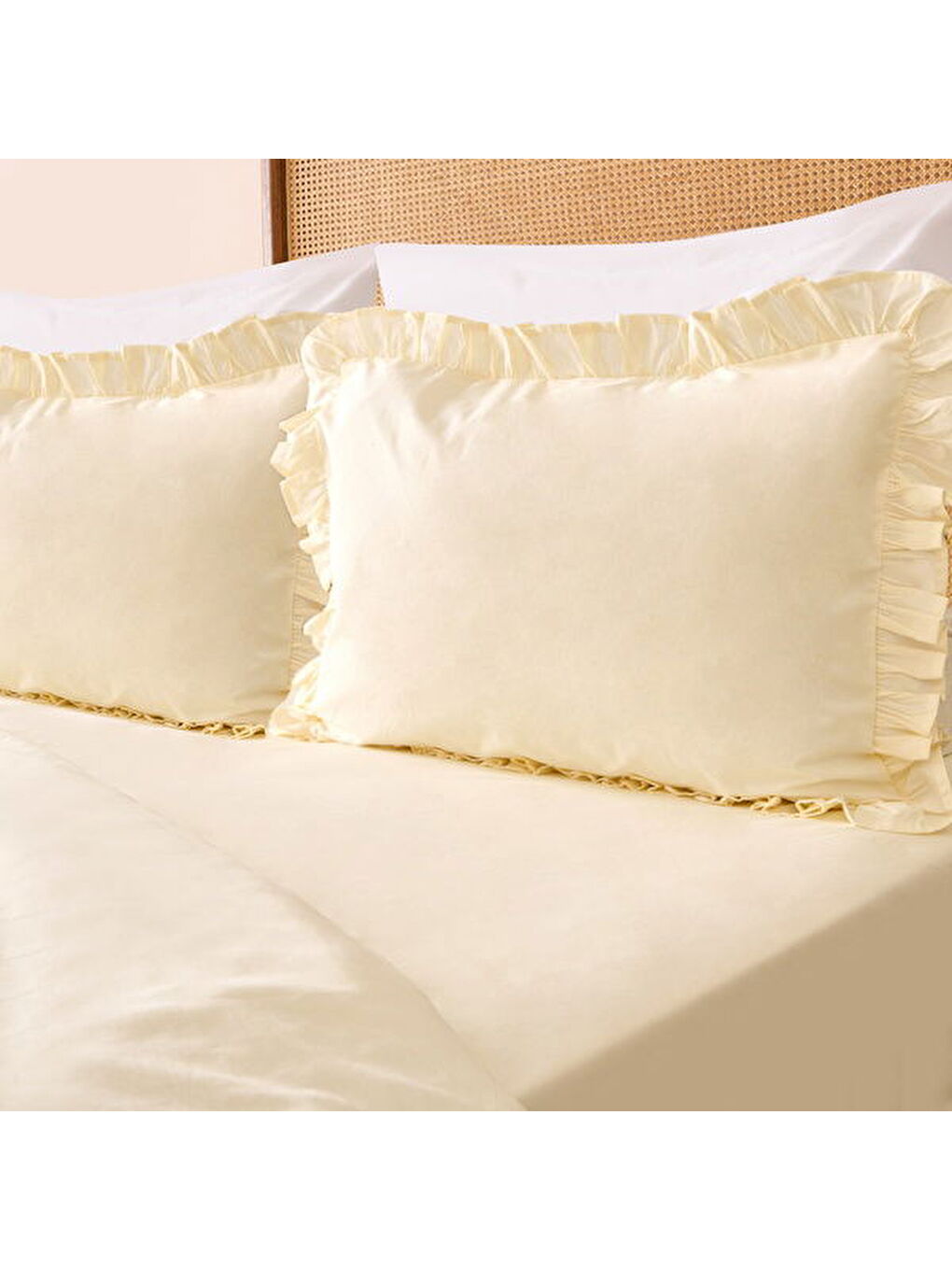 Evidea Soft Boho Fırfırlı Çift Kişilik Nevresim Takımı - Bej - 5