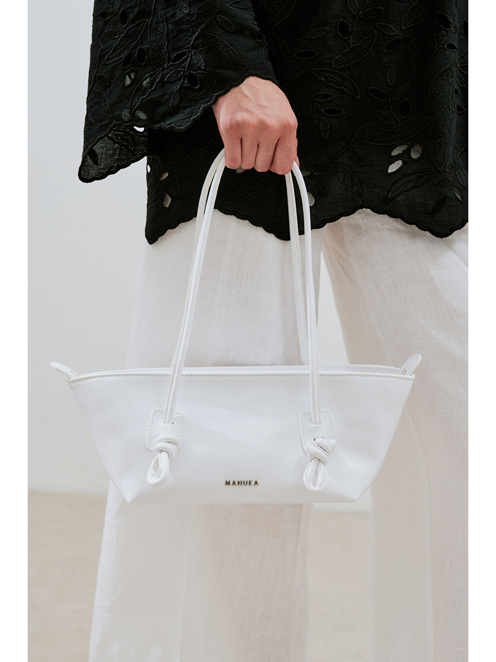 Beyaz BONNIE BAĞLAMA DETAYLI ÇANTA MARSHMALLOW-1