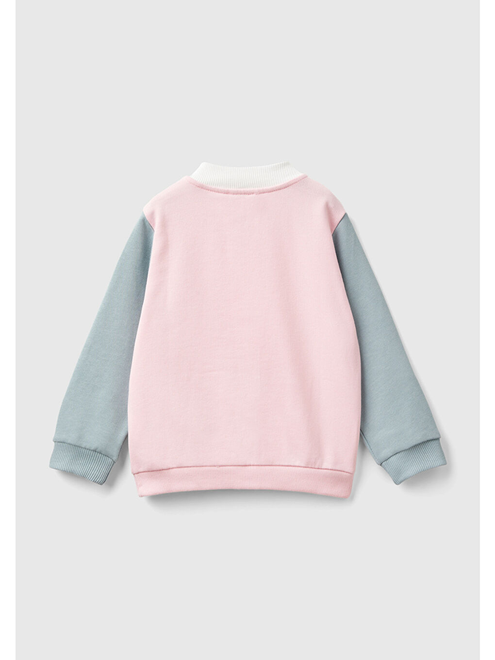 United Colors Of Benetton Kız Çocuk Beyaz Mix Önü Logo Baskılı Normal Kesim Fermuarlı Cepli Sweatshirt - 1