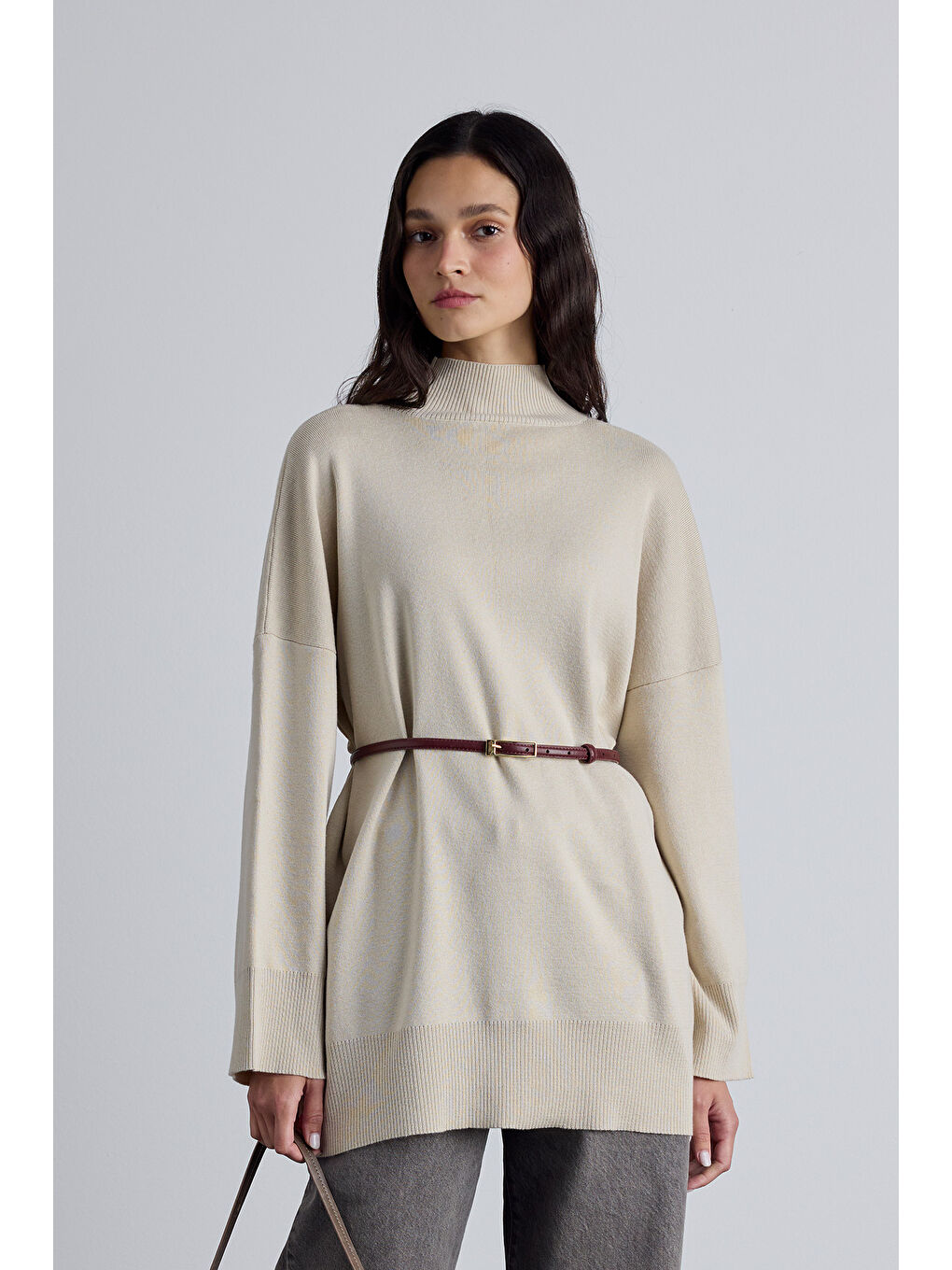 Dikdörtgen Tokalı İnce Kemer Bordo-1