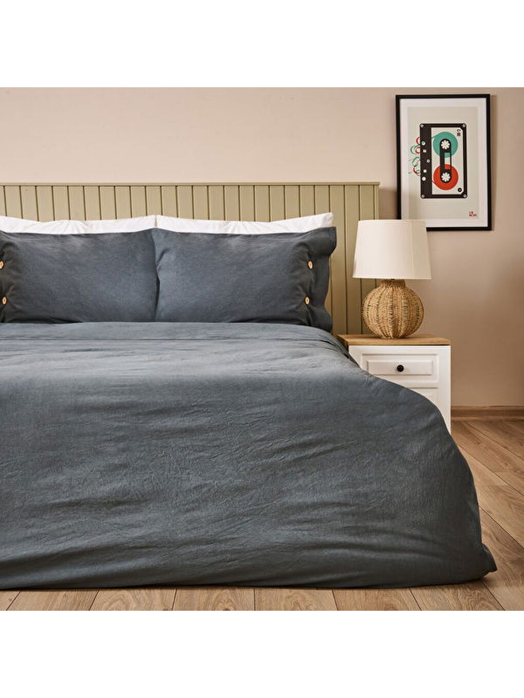 Soft Anthracite Çift Kişilik Nevresim Takımı - Antrasit