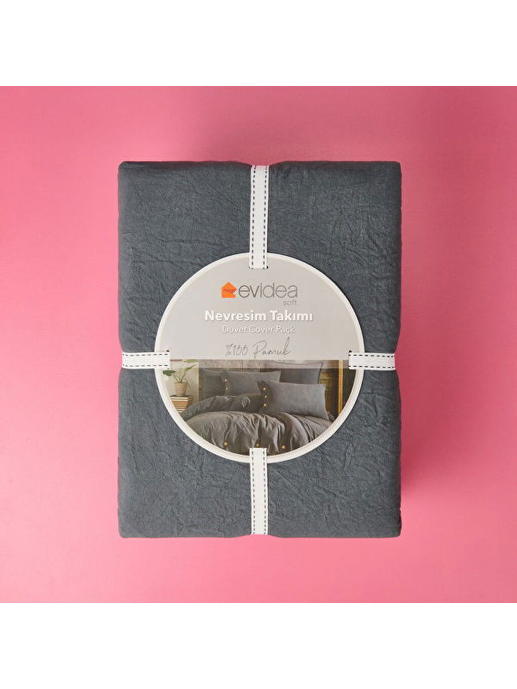 Soft Anthracite Çift Kişilik Nevresim Takımı - Antrasit-1