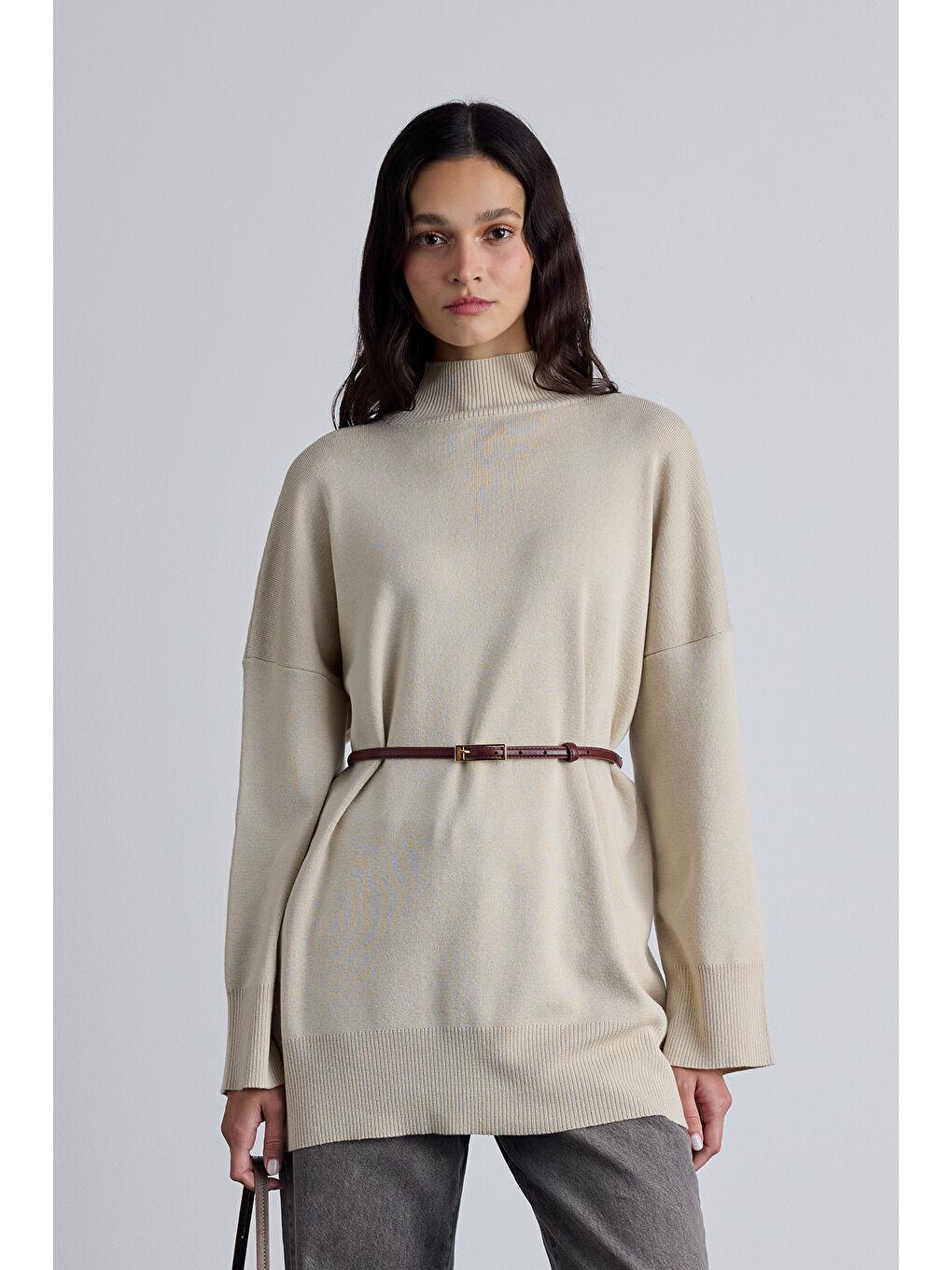 Dikdörtgen Tokalı İnce Kemer Bordo-3